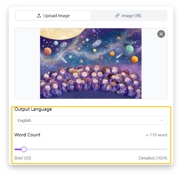 Choose Output Language and Word Count