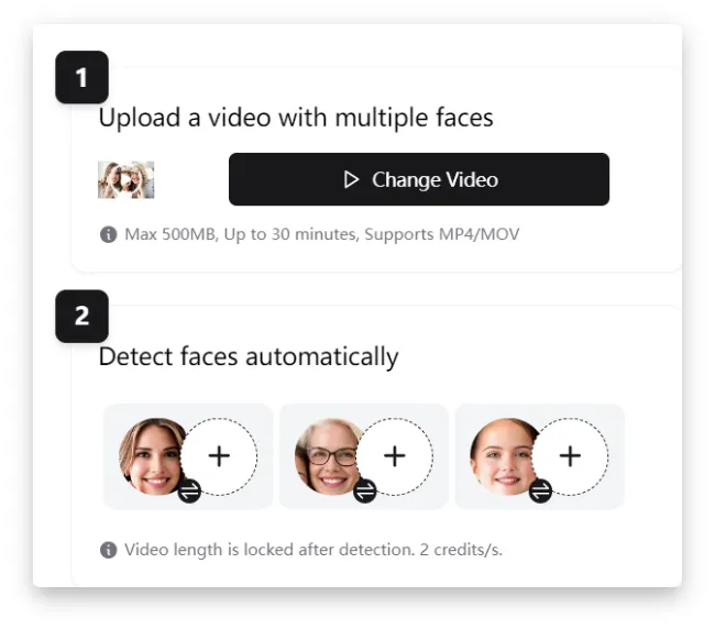 AI Detects Faces, You Upload Replacement Images