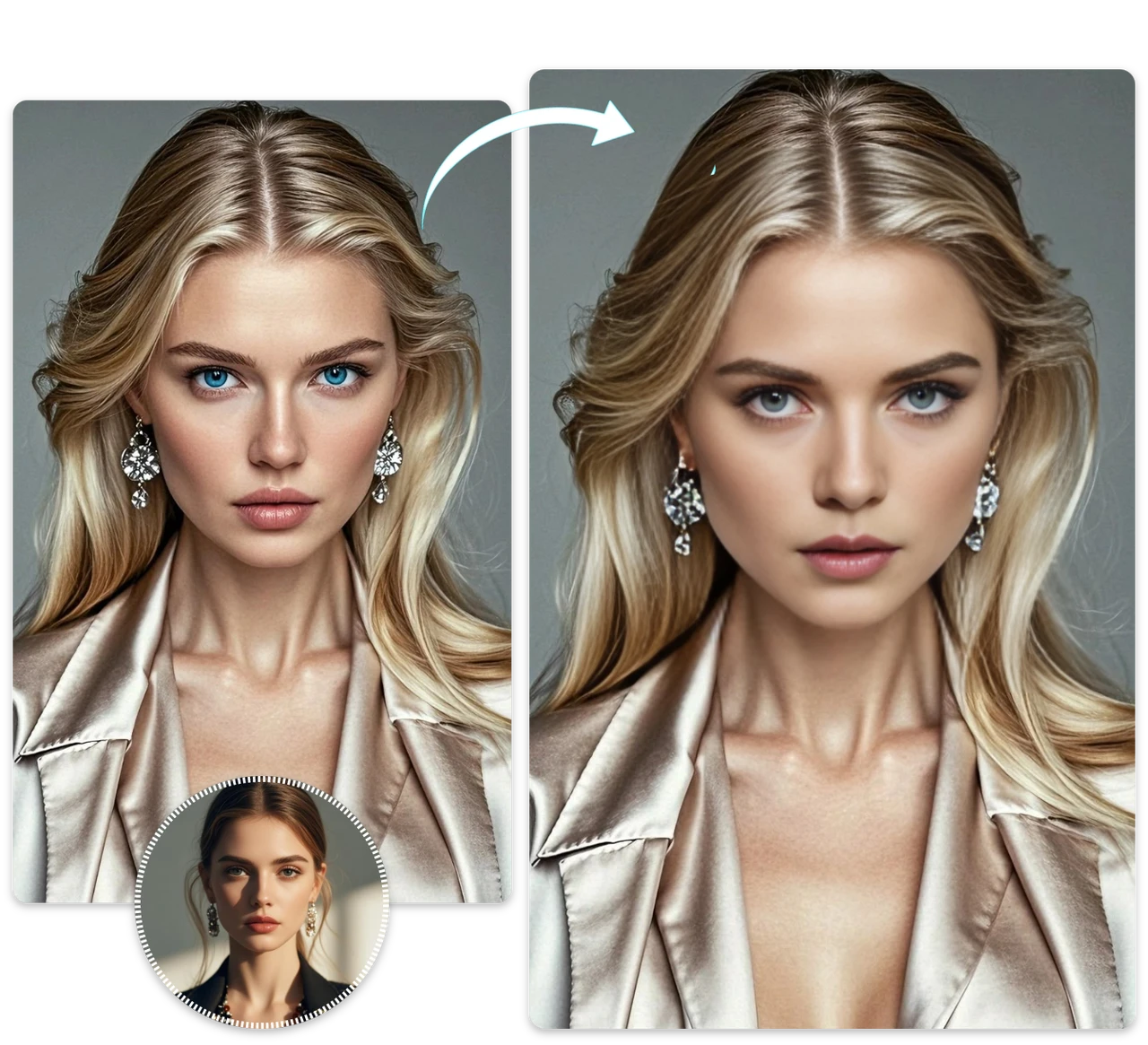 Transform into anyone you desire with our AI Face Swap tool.